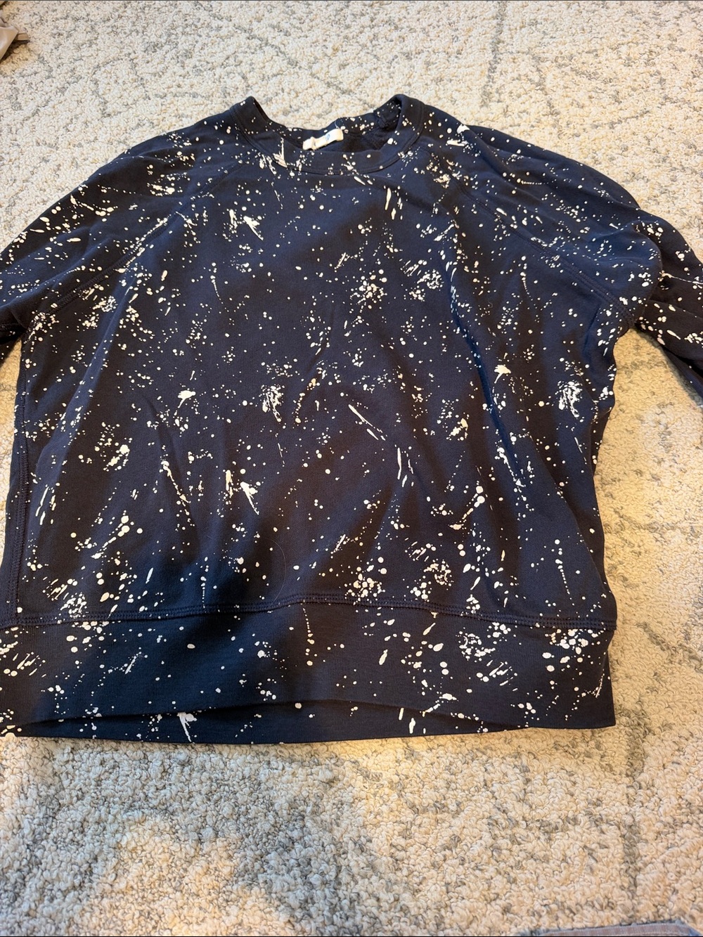 Black Paint-Splatter Crewneck Sweatshirt
